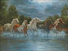 Horses Storm Crossing - Diy Chart Counted Cross Stitch Patterns Needlework    