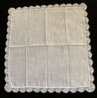Antique Linen   Hand Made French Valenciennes Lace Wedding Handkerchief