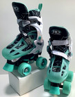 Grn teal Adjustable Roller Derby Skates 4 Wheel Youth Sze12-2   nice  see Pics  