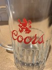 Set Of 2 Vintage Coors Glass Beer Mugs With Red Text Heavy Glass 5 