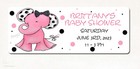 Pink And Black Polka Dot Elephant Baby Shower Personalized Return Address Labels