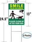 Clean Up After Your Dog Signs  2-pack 13 x10  Double-sided Pick Up After Your Do