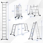 Folding Step Ladder 3 3ft To 12 5ft Multi-purpose Aluminum Scaffold Ladders