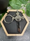 4  Silver-tone Saint Benedict Jesus Cross Pendant Keychain New Free Ship