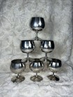 Set Of 6 Vtg Epb Umos Silver Plated 3 75    Wine  Brandy Sniffer Goblet Spain Made