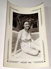 Rare Vintage American Wwii Bikini Sunbathing Beauty On Dock Snapshot Photo  1944