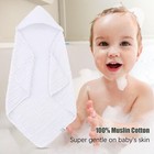 2 Pack Hooded Baby Towels - 100  Muslin Cotton For Newborns Infants Toddlers    