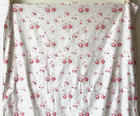 Antique French Faded Floral Fabric Pink Red Roses Flowers Cotton
