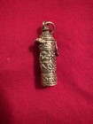 Sterling Silver 925 Mezuzah Pendant Floral Theme Has Lid With Hinge And Latch
