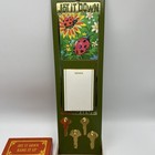 Vintage 1970s Key Holder Notepad Wall Hanging Green Ladybugs Hooks
