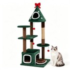 Green Christmas Cat Tree Tower For Large Cats  22lb  Thick Scratching Post Toy