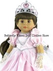 Doll Clothes Fits 18    American Girl   Princess Dress  Tiara  Gloves 