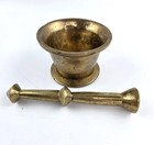 Antique Brass Apothecary Mortar   Pestle Heavy Small 2 25    Pharmacy