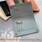 16 Holes Folding Nail Drill Bit Bag Nail Grinding Bits Organizer Holder Tools