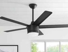 Home Decorators Merwry 52 In  Led Indoor Matte Black Ceiling Fan With Remote