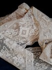 Antique Ecru Cotton Art Deco 8  Wide Panel Lace 8 5 Yds