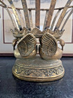 Sterling Industries Swan Basket Centerpiece Ornate Gold Metal Hollywood Regency
