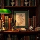 Antique 1845 Staffordshire Map Joshua Archer Engraving High Quality Frame Rare