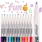 12pcs Outline Shimmering Markers With Metallic For Fun Art Drawing 12 Colors