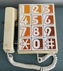 Vintage 70 s Western Electric Large Numbers Push Button Desk Top Phone  untested