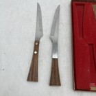 Mid Century Modern Set Of 6 Burnco Stainless Steel Serrated Steak Knives Japan