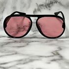 Pink Lens Sunglasses Fashion Round Men Women Shades Retro Thick Frame Uv400 New