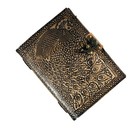 Leather Journal For Writing Handmade Peacock Embossed Vintage Brown Notebook New