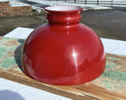 1of2 Antique Vtg 12  Cherry Red Glass Oil Lamp Shade Globe Student Gwtw Art Deco