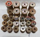 Mixed Lot Of 26 Vintage Wooden Sewing Thread Spools  empty  Large And Small