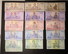 Lot Of 40 Thailand Thai Baht Banknotes Mostly Uncirculated  see Description 