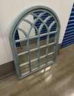 Turquoise Distressed Gothic Wood Window Sash Arched Frame 