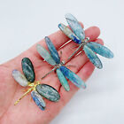 2pc Natural Blue Quartz Reiki Gemstone Dragonfly Carving Crystal Quartz Healing