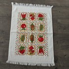 Vintage Retro Mushroom   Veggies Hand Kitchen Dish Towel Fringe Tastemaker