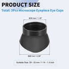 3pcs Microscope Eyepiece Eye Cups 29-33 Mm Rubber Eyepiece Cover  Black