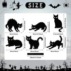 6 Pack Halloween Black Cat Yard Signs With Glowing Eye Stickers     Large Scary Ca