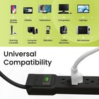 6 Outlet Surge Protector Power Strip With 3 Ft Heavy Duty Cord Black