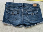 Vtg American Eagle Womens Size 4 Stone Washed Denim Short Shorts Pockets Cuffs