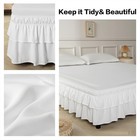 Double-layered Ruffled Bed Skirt white twin twin Xl  14  Drop