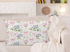Pink And Blue Hydrangea Floral Pillow Cover 12x20  Coquette Girly Room Decor  