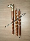 Designer Walking Stick Solid Victorian Wooden Brass Horse Head Handle Cane Gift