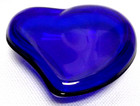 Vtg Tiffany   Co Elsa Peretti Signed Retired Cobalt Crystal Heart Box W lid