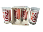 Set Of 4 Vintage 1980 s Cherry Coke Drinking Glass Tumblers 5 1 2  Indiana Glass