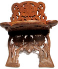 Vintage Hand-carved Wood Folding Book Holder Or Display Stand India  8