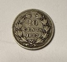 1887-h Nicaragua 10 Centavos- Km 6 - 80  Silver    Nice Coin    Free Shipping    