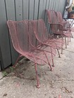 Vintage Woodard Sculptura 5 Chair Set  Mid Century Modern  Metal Mesh 