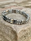 100  Silver Magnetic Hematite Bracelet Anklet 2 Row Aaa  Triple Power