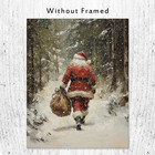 Vintage Christmas Tree Painting Print  Santa Claus Christmas Art Print  Antique