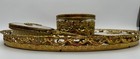 Vintage Gold Filigree Vanity Set Tray Box Hand Mirror Brush Hollywood Regency