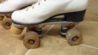 Vintage White Leather Roller Skates - Roller Derby Wheels - Womens - Size 7