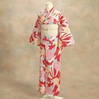 Yukata Nagi Brand Red  Yusoku Peony Pattern 201803 Kimono Japan